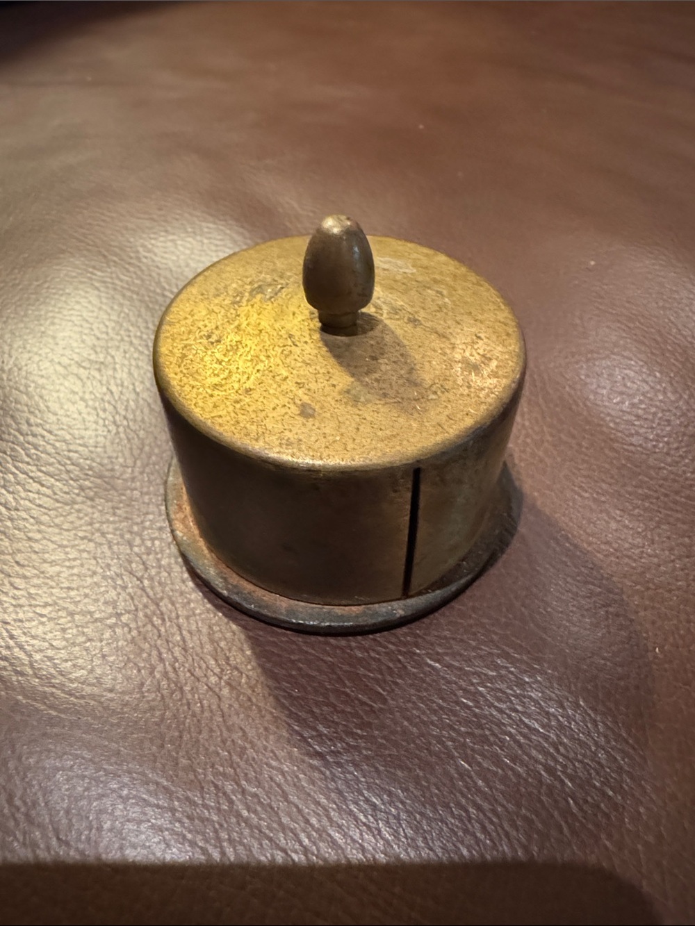 VTG MCM brass postage stamp dispenser is designed to hold/tear rolls of stamps
